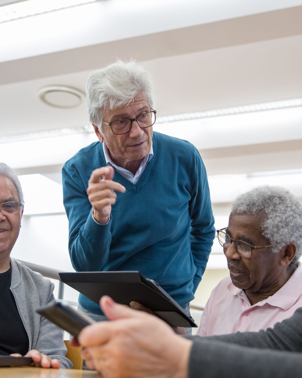 A group of seniors in conversation